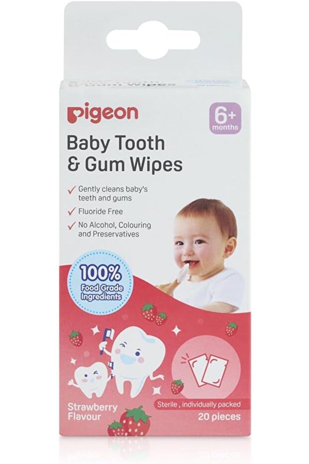 PIG BABY TOOTH &GUM WIPES STRAWBERRY 0M+ 20S 2913