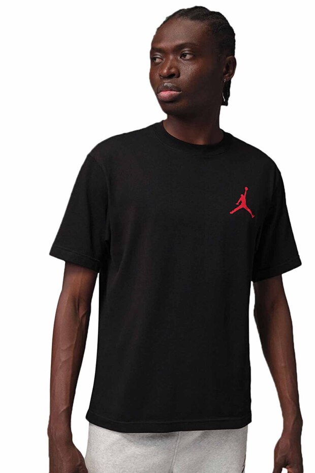 Jordan Men's Black Basic T-Shirt Casual Sports Oversize Comfortable Fit