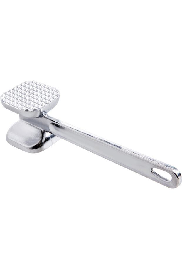 silver Heavy Duty Aluminum Alloy Meat Tenderizer Double-Sided Steak Hammer Mallet Durable Kitchen To