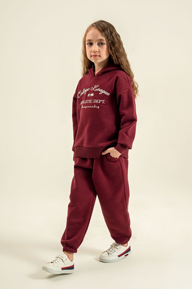 Girl's College League Burgundy Tracksuit Set Rp3925-C-V2