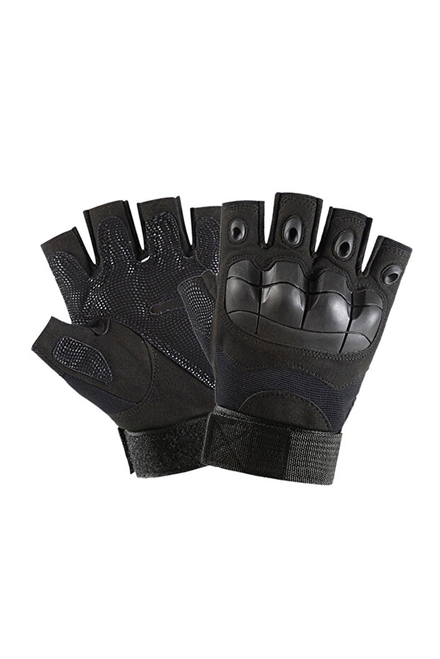 M Black Universal Protective Half Finger Gloves Breathable Durable for Training Fitness Anti-Slip Cy