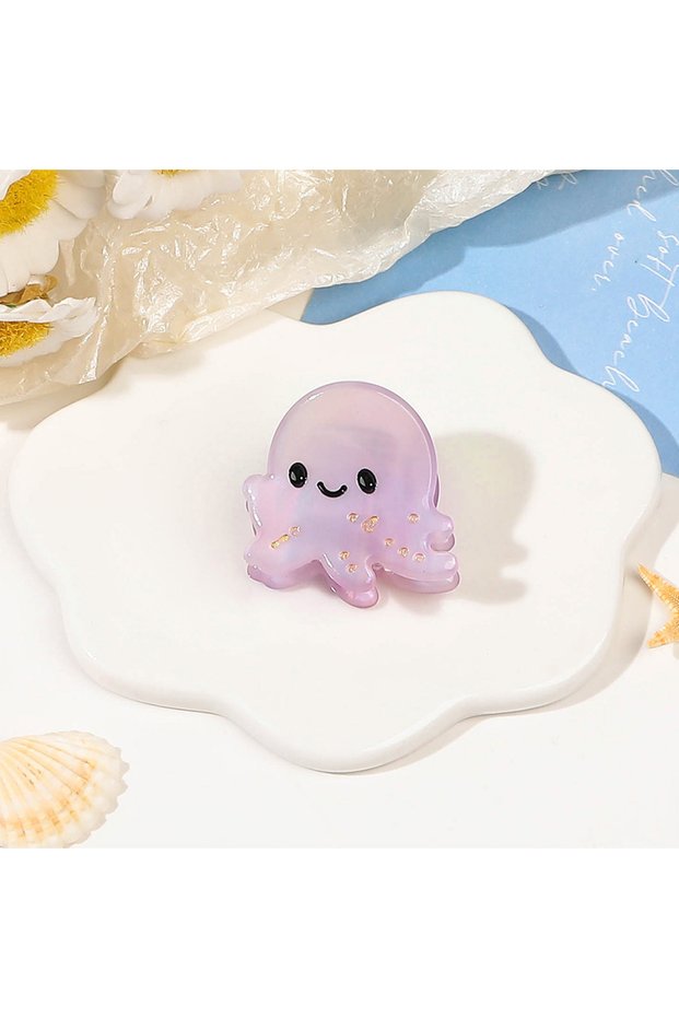 2 octopus Small Delicate Cute Childs Acetate Hair Clips Cartoon Whale Seahorse Crab Starfish Hairpin
