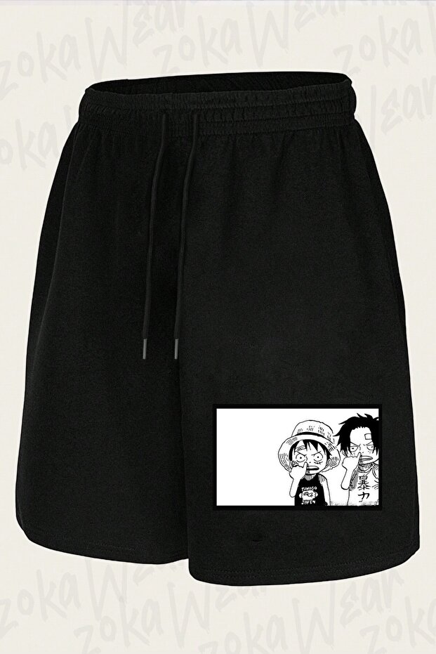 Unisex One Piece Luffy & Ace Design Printed Shorts