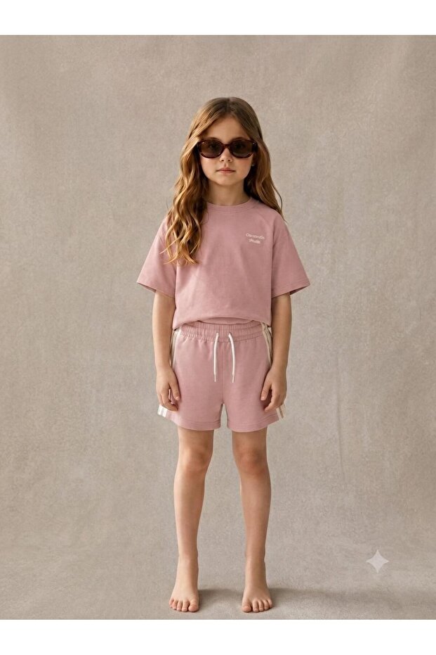 Girl's Top and Bottom Set with Shorts