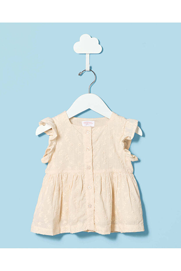 Infant Girl Cream Schiffli Blouse