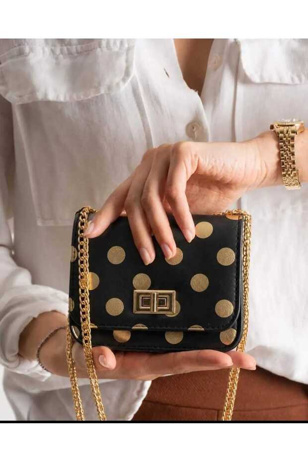 حقيبة كتف نسائية بحزام سلسلة ونمط مربعات