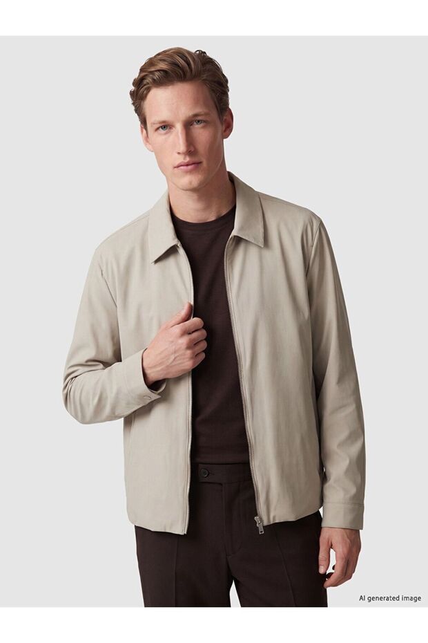 Southblue Beige Regular Fit Shirt Collar Men's Jacket