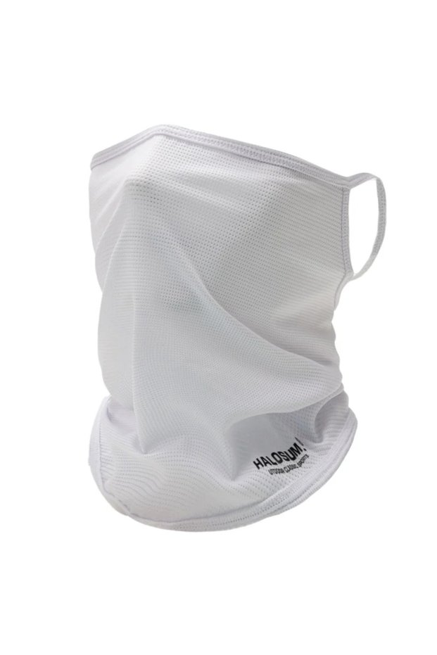 off white Ice Silk Full Face Mask Balaclava Summer Sun Protection Breathable UV Resistant Windproof