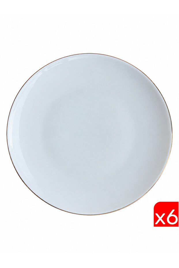 Tabak Evi Porcelain Chic Gold Gilded Serving Plate 24,50cm Set of 6