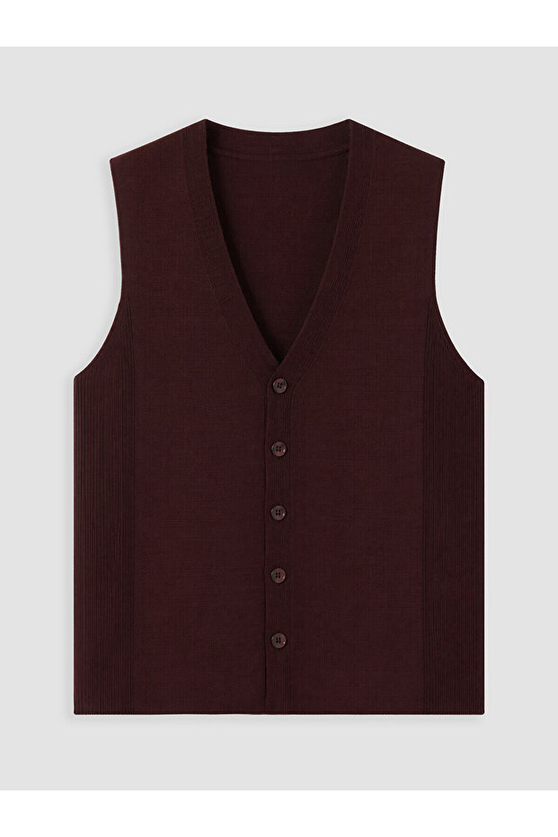 Ozmarka New Season Regular Fit V-Neck Men's Knitwear Vest