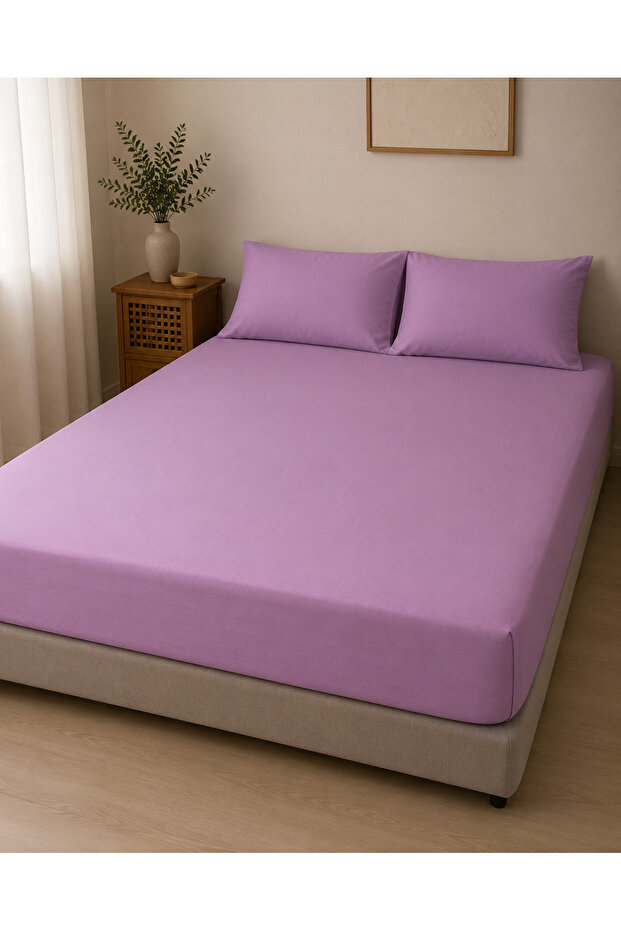 Double Elastic Sheet Set with 2 Pillowcases 50X70 | 180X200+30 | 100% Cotton