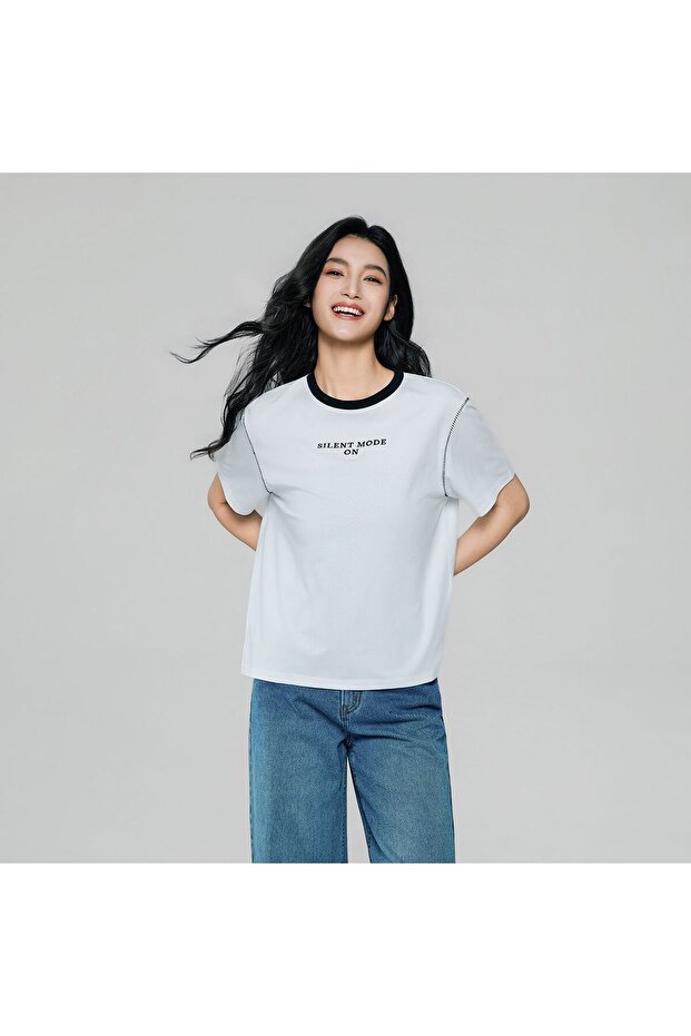 Women Cotton Graphic Crewneck Tee
