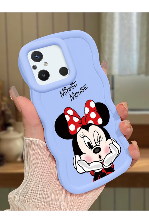 Redmi 11A Compatible Case Camera Protector Blue Silicone Couple Phone Case Cute Pattern