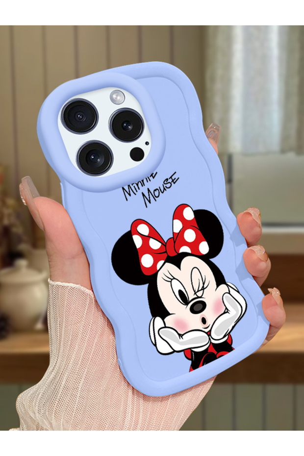 iPhone 15 Pro Compatible Case Camera Protector Blue Silicone Couple Phone Case Cute Pattern
