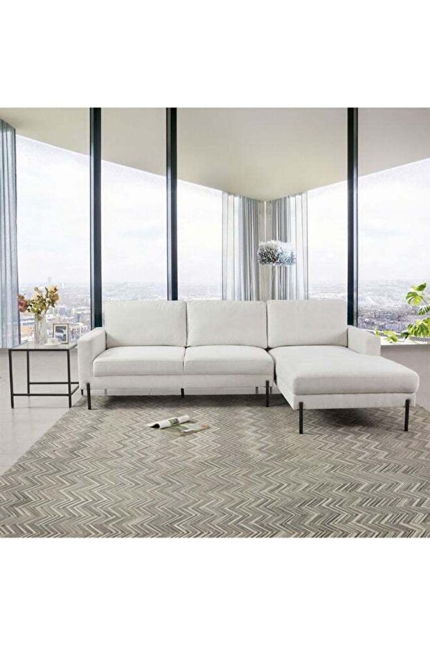 Brandon Fabric Right Corner Sofa - Beige