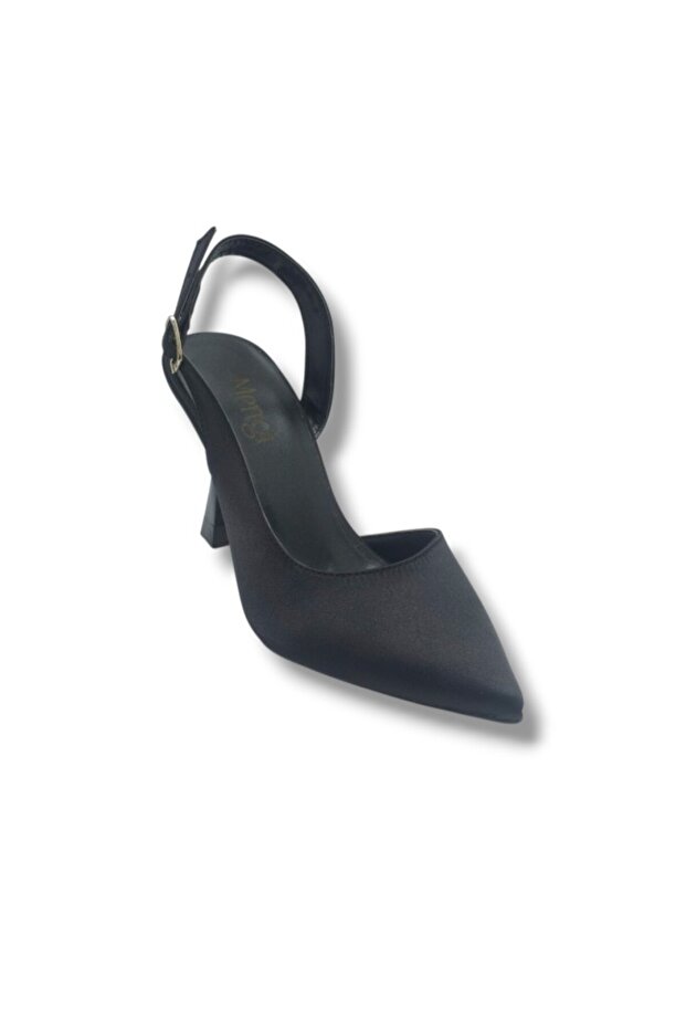 693-26 Shiny Satin Open Back Women's Stiletto (8.5cm)