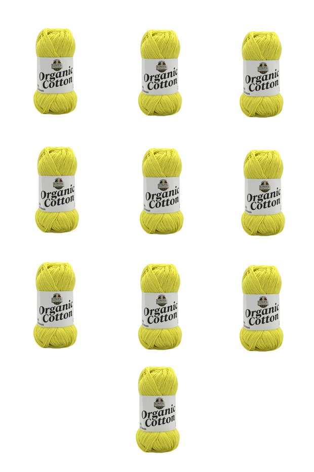 10 Pieces Organic Cotton (72299) Lemon Flower 100% Organic Cotton Amigurumi and Baby Knitting Yarn