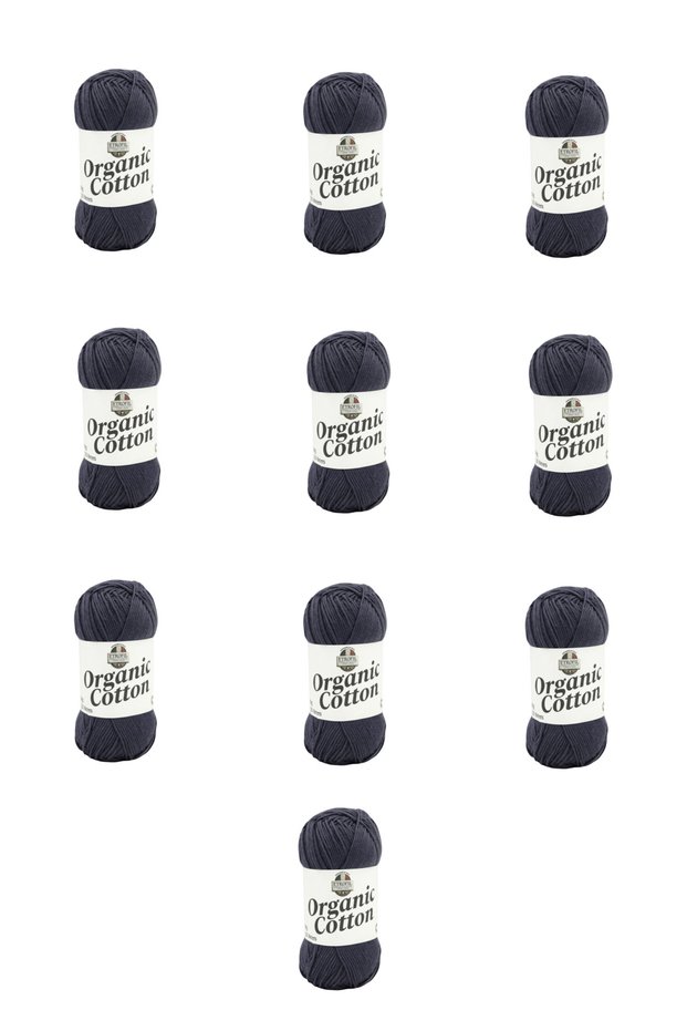 10 Pieces of Organic Cotton (75429) Anthracite 100% Organic Cotton Amigurumi and Baby Knitting Yarn
