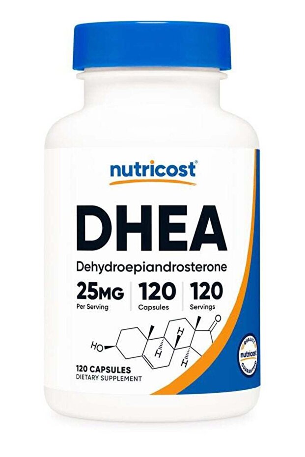 DHEA 25mg, 120 Capsules - Gluten Free, Soy Free, Non-GMO, Supplement