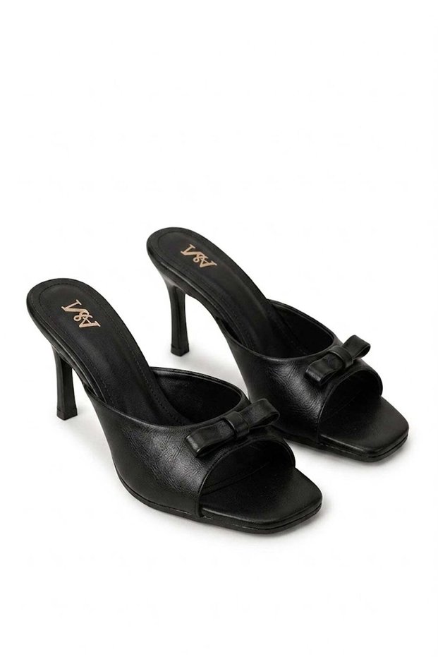 Elit Brk685 Women's Heeled Slippers Black