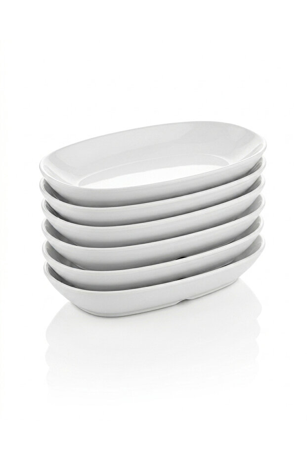 2 Pieces 29X23 cm Melamine Kayık Plate – Dishwasher Safe White Serving Plate