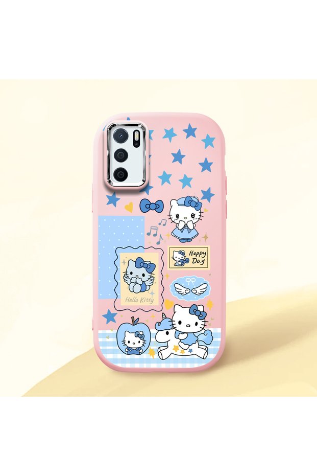 Oppo A55 4g Compatible Shock-Absorbing Camera Protected Pink Silicone Case