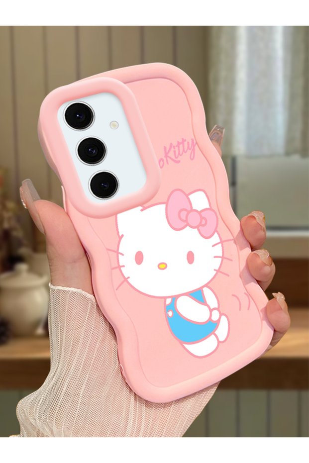 Samsung Galaxy S24 Fe Compatible Case Camera Protector Pink Silicone Couple Phone Case Kitty Pattern