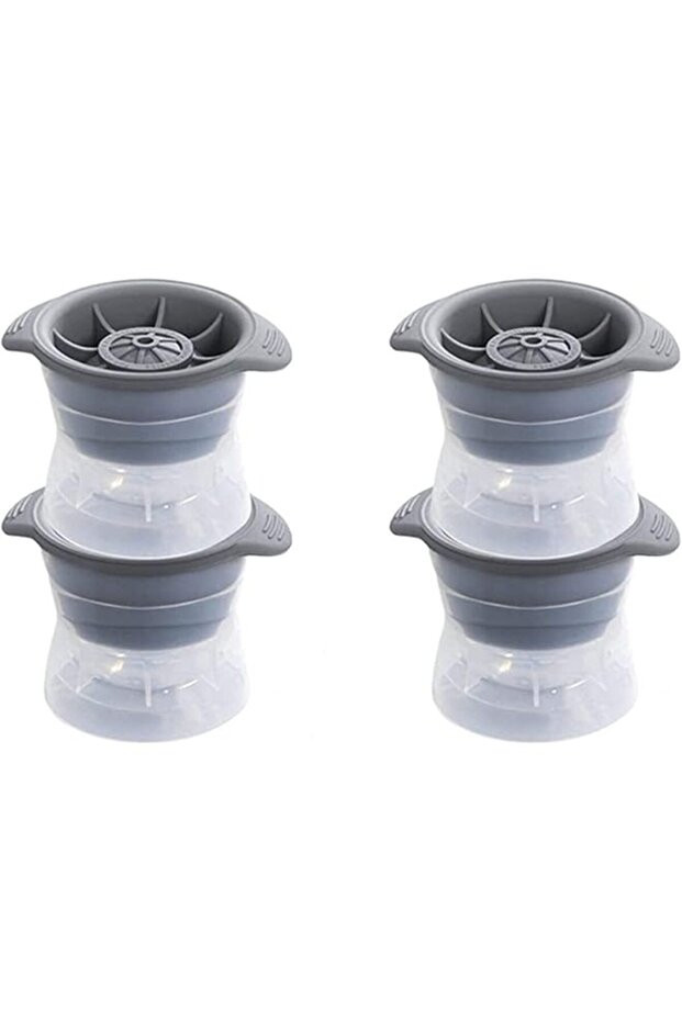 4pcs Silicone Sphere Ice Cube Mold Kitchen Stackable Slow Melting DIY Ice Ball Round Jelly Making Mould For Cocktail Whiskey Drink