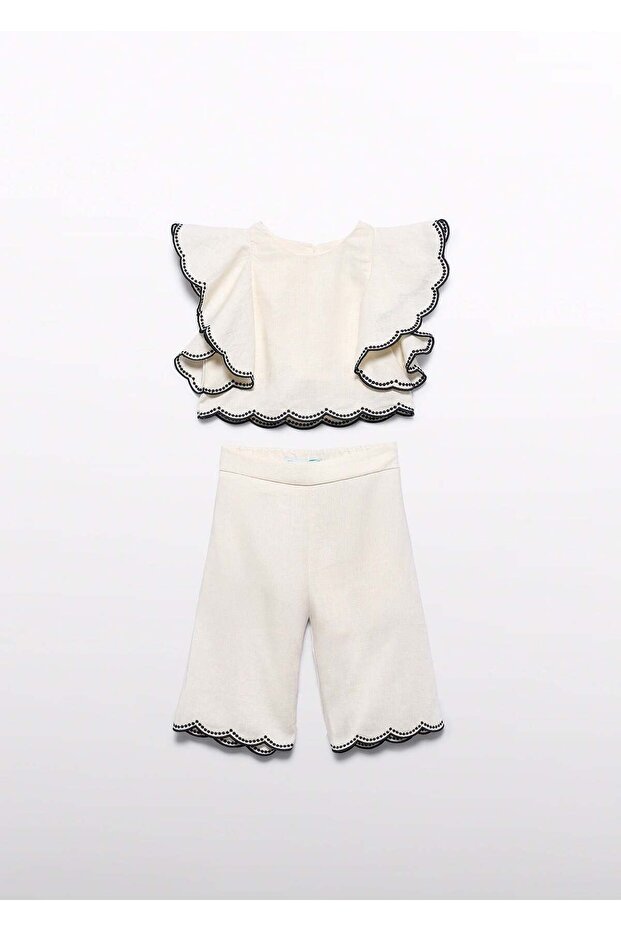 Mayoral Abel Lula Baby Girl Linen Pants Set Cream