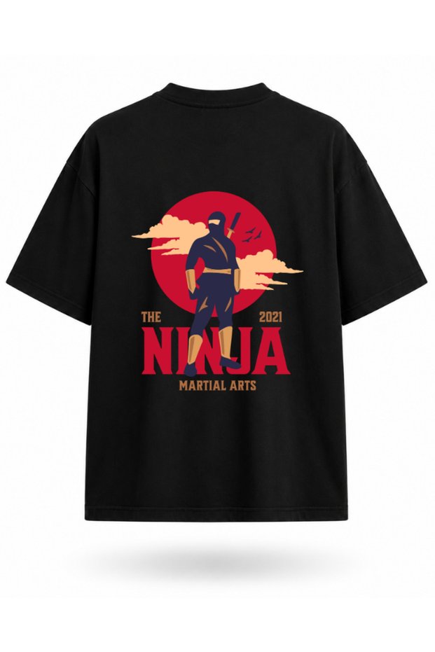 Ninja Printed Japanese Martial Arts Themed Graphic Unisex T-Shirt