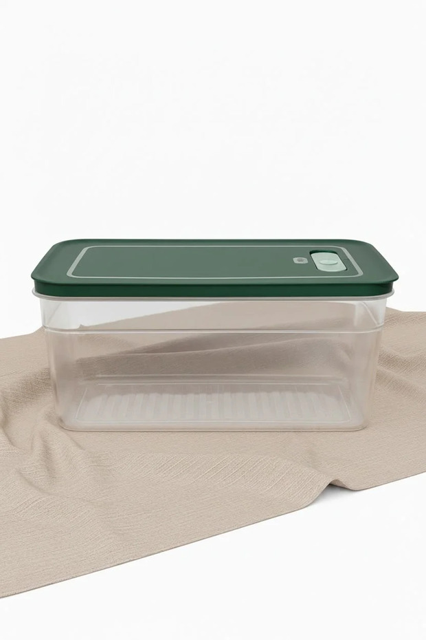 Çankaya Plastik Royal 5 L Food Storage Container with Lid |   Multi-Purpose Food Storage Container Green