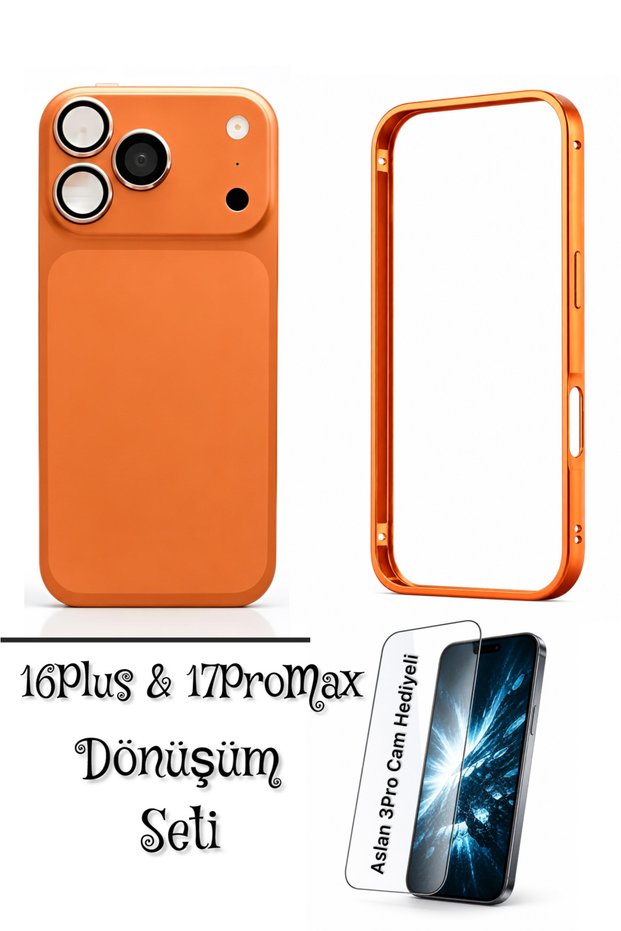 iPhone 16Plus Phone 17Promax Conversion Set Case Cover Aslan3Pro Glass Transparent Soft Silicone Cover