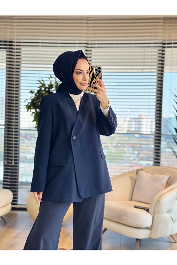 سترة رسمية MRW1801 باللون الأزرق الداكن