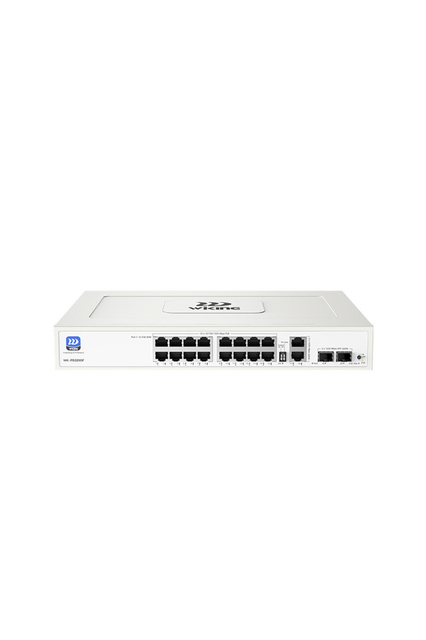 Wi-Tek Wiking Wk-Ps320Gf 16 Port 10/100/1000 16 Port Poe 2 Port Uplink +2 Sfp 195W Unmanaged Rack