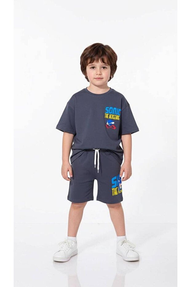 Boy's Character Printed Short Sleeve T-Shirt and Shorts Summer Set