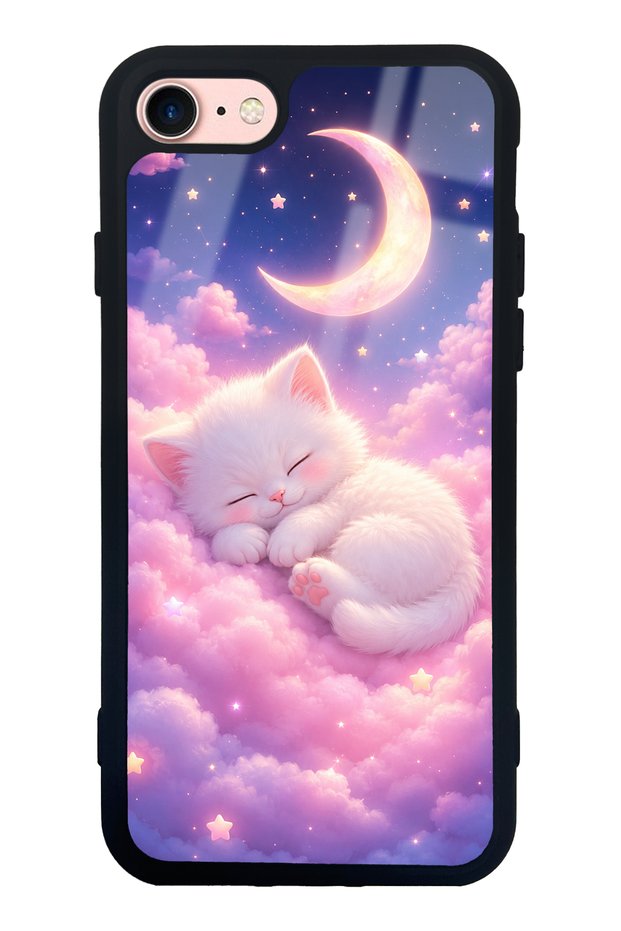 iPhone 7 Moonlit Dream Kitten Design Glossy Phone Case