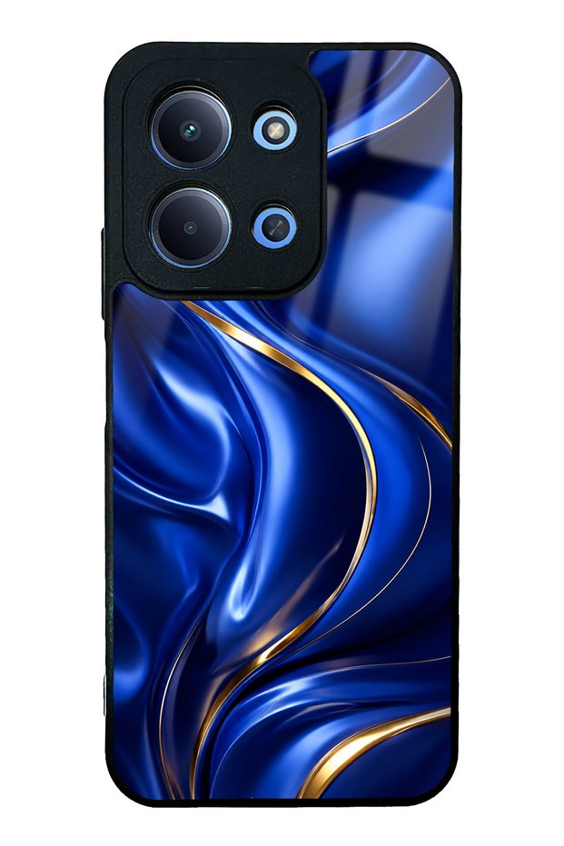 Xiaomi Redmi 15C Glossy Phone Case with Royal Sapphire Flow Design