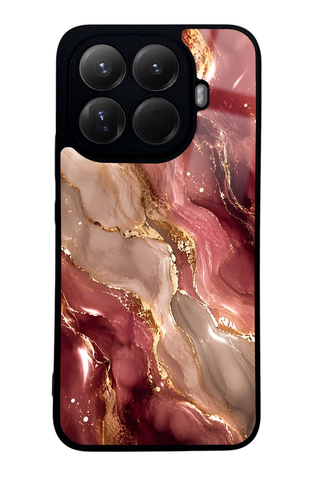 Xiaomi Mi 15t Pro Burgundy Gold Marble Design Glossy Phone Case