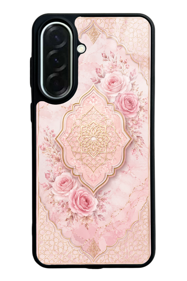 Samsung A37 Glossy Phone Case with Blush Ottoman Rose Design