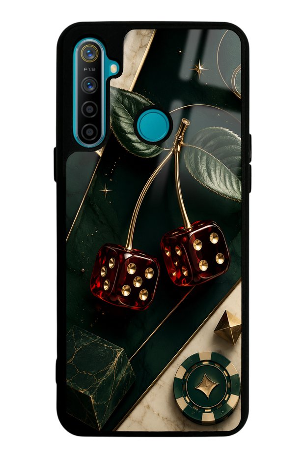 Realme 5I Emerald Casino Cherry Design Glossy Phone Case