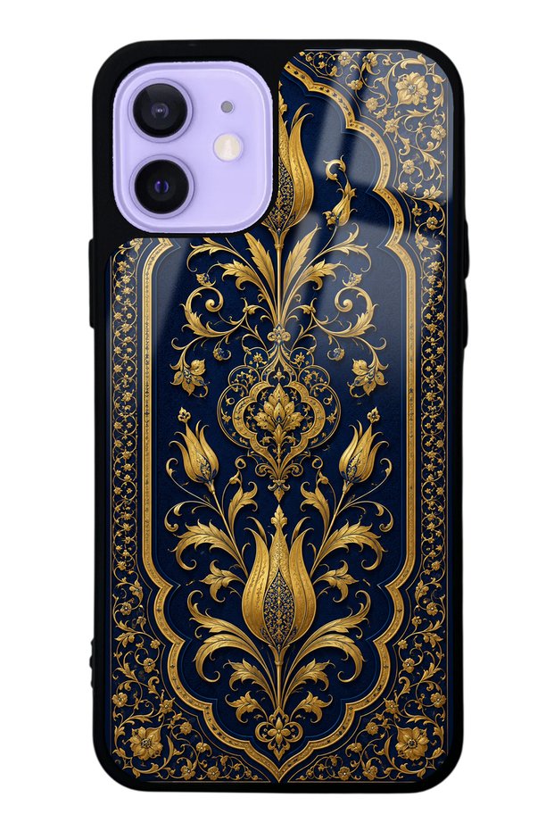 iPhone 12 Sapphire Ottoman Gold Design Glossy Phone Case
