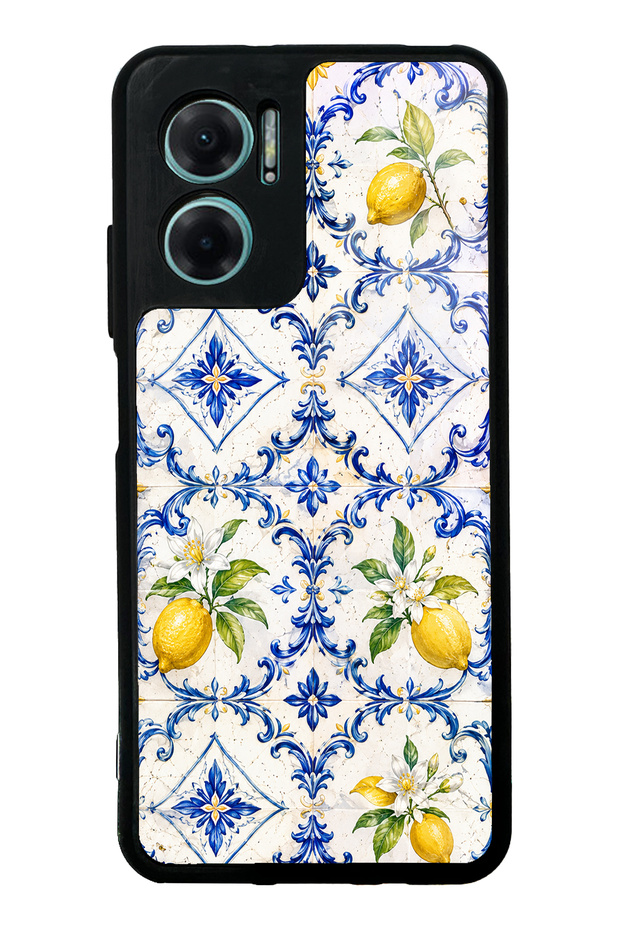 Xiaomi Redmi Note 11E Glossy Phone Case with Sapphire Lemon Tiles Design