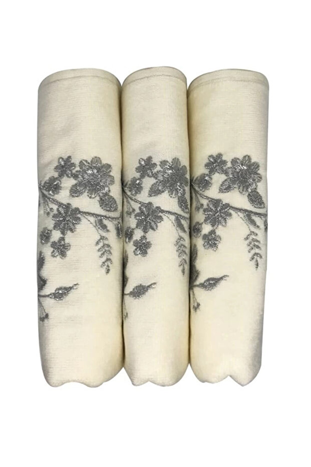 Bulteks Glitter Embroidered Velvet Pattern 1 Towel 30X50