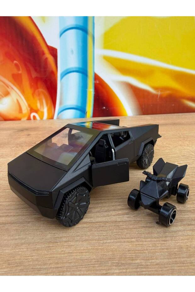 Tesla Cybertruck Diecast Pickup Tesla Model Motorized Diecast Car Black Mini