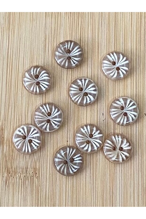 Self-Patterned Cardigan Vest Button 18 mm 10 Pieces Mink