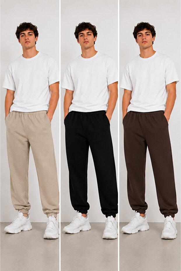 3-Piece Men's Rubberized Trackpants