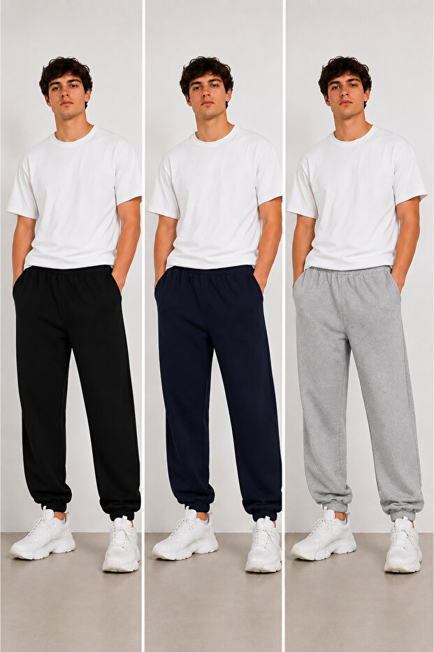 3-Piece Men's Rubberized Trackpants