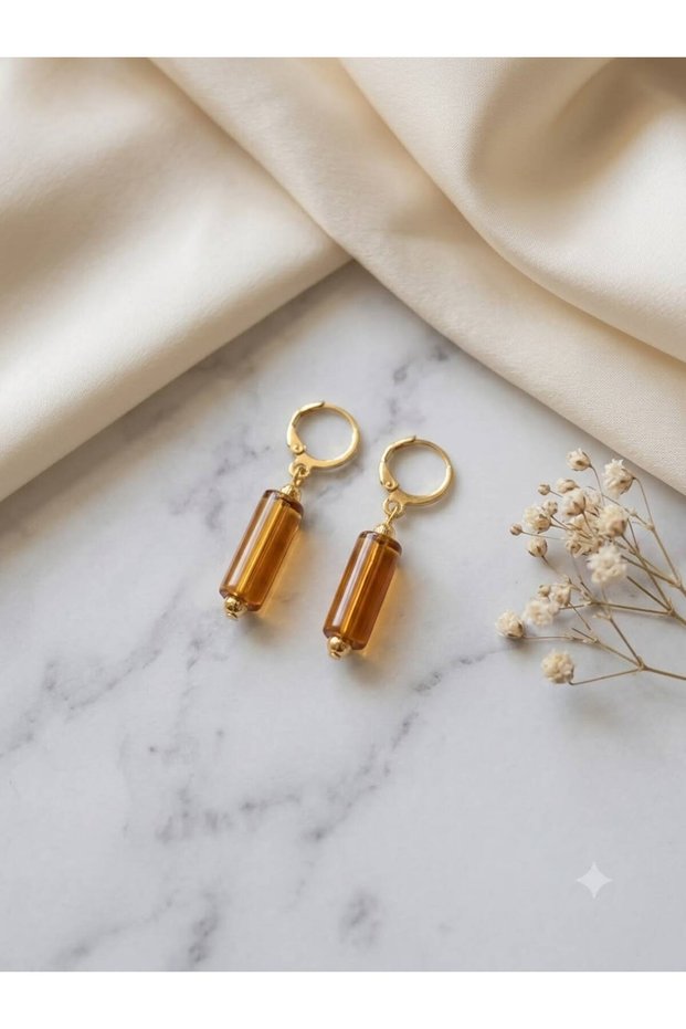 Handmade Shiny Glass Colorful Cylinder Women's Glass Earrings