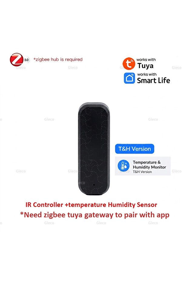 جهاز تحكم عن بعد عالمي بالأشعة تحت الحمراء من النوع 4 مع تقنية TH Zigbee، مزود بمستشعر درجة الحرارة والرطوبة