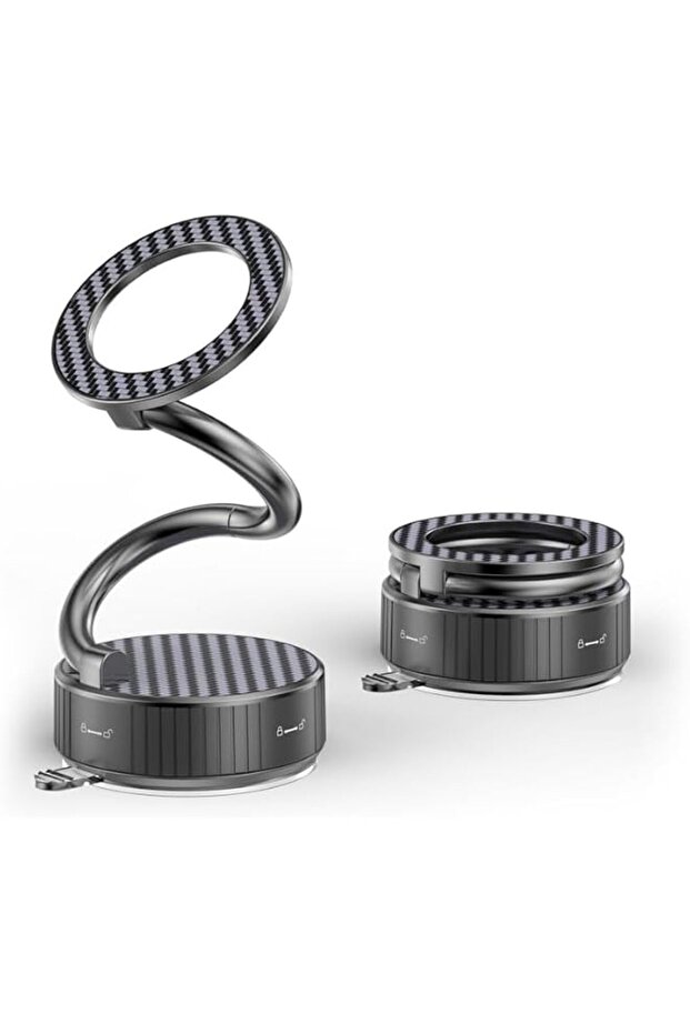 Magnetic Car Phone Holder with Suction Cup, Infinite Angles Rotating Vacuum Magnetic Phone Mount